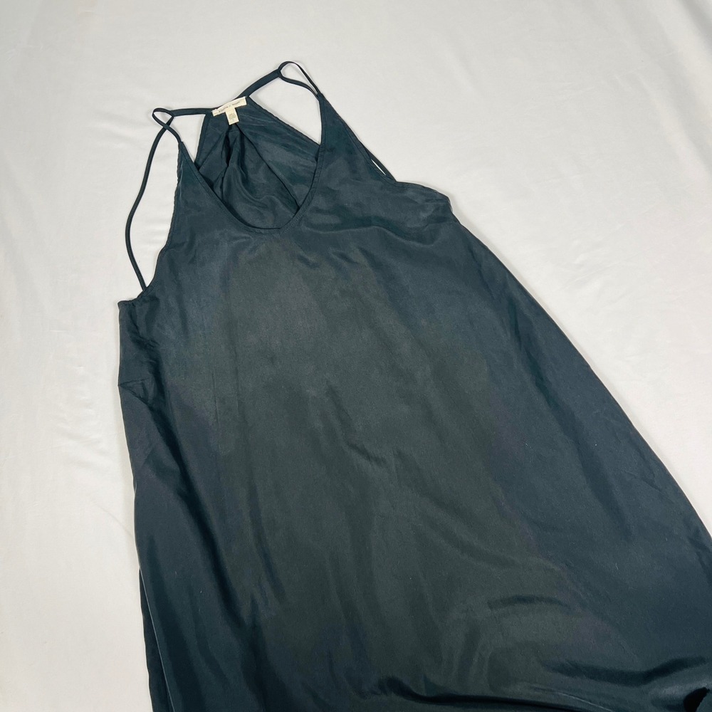 Silence + Noise Black Halter Midi Dress Spaghetti Strap Modal Blend Small